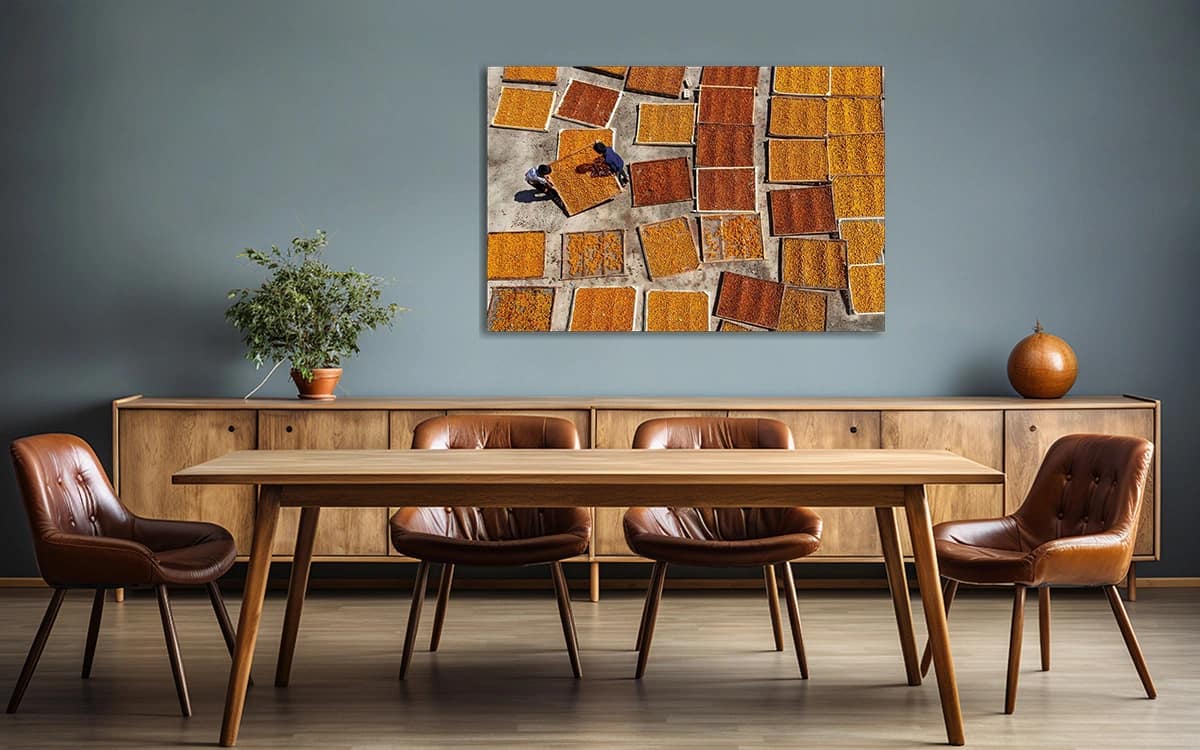 Vergaderruimte met fotokunst voor pagina 'Zakelijke Mogelijkheden'
