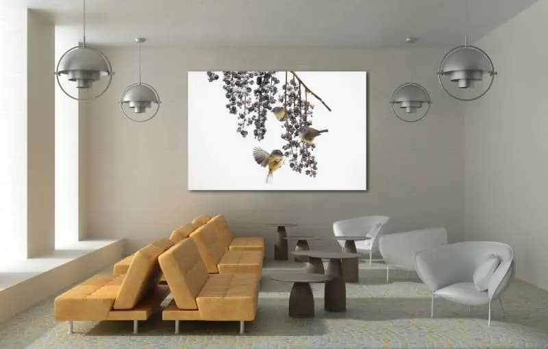 Wanddecoratie 'A Snowy Day' in wachtkamer voor pagina Zakelijke Mogelijkheden